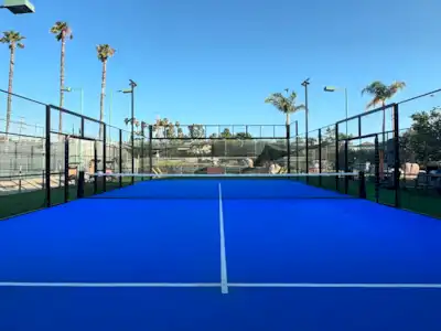 Blue grass panorama padel court
