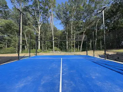 Blue panorama padel court